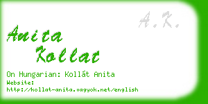 anita kollat business card